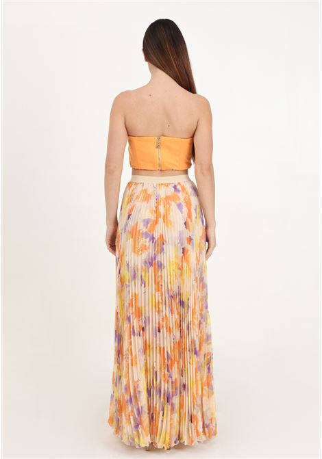 Long orange chiffon pleated skirt for women PATRIZIA PEPE | 2G0968/A448XG02